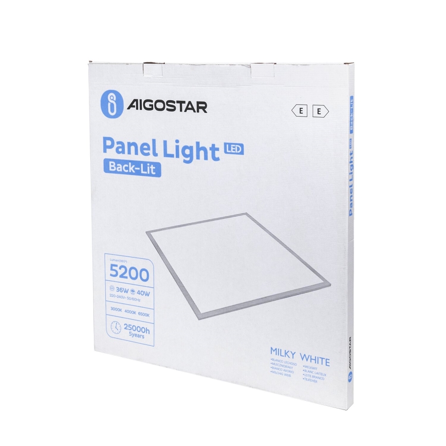 Aigostar - LED indbygningspanel LED/40W/230V 3000K/4000K/6500K 60x60cm hvid
