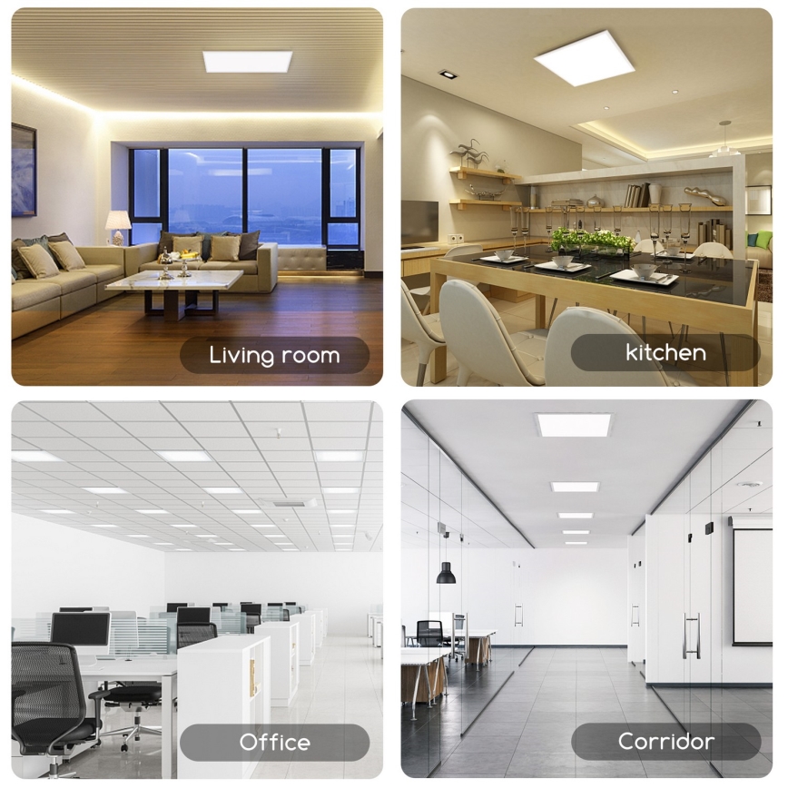 Aigostar - LED indbygningspanel LED/40W/230V 3000K/4000K/6500K 60x60cm hvid