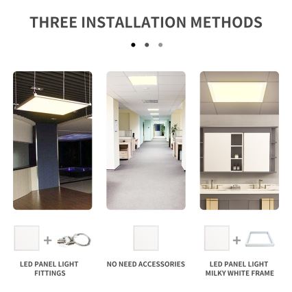 Aigostar - LED indbygningspanel LED/40W/230V 3000K/4000K/6500K 60x60cm hvid
