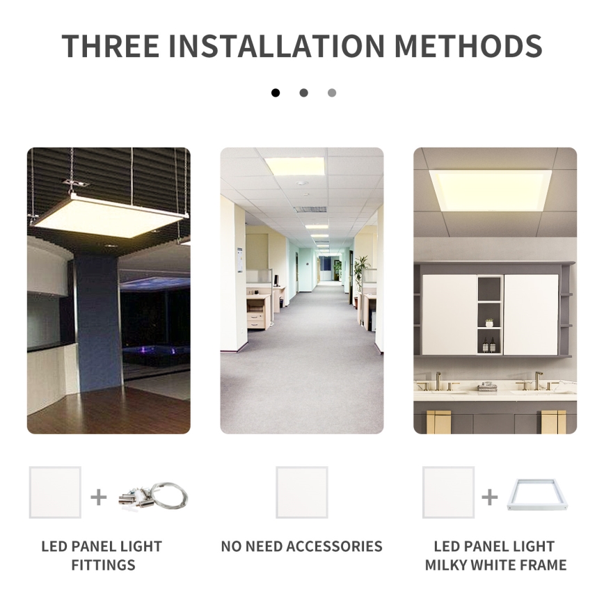 Aigostar - LED indbygningspanel LED/40W/230V 3000K/4000K/6500K 60x60cm hvid