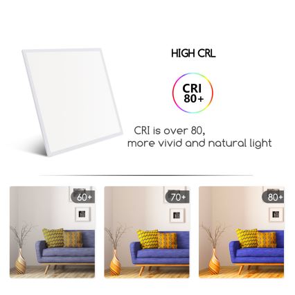 Aigostar - LED indbygningspanel LED/40W/230V 3000K/4000K/6500K 60x60cm hvid