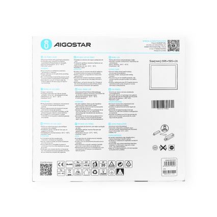 Aigostar - LED indbygningspanel LED/40W/230V 6500K 60x60 cm hvid