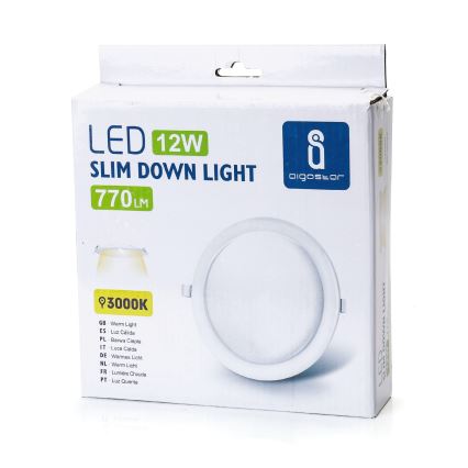 Aigostar - LED indbygningsspot LED/12W/230V 3000K Ø 17 cm hvid