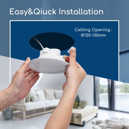 Aigostar - LED indbygningsspot til badeværelse LED/15W/230V 4000K IP44 pr. 14,5 cm hvid