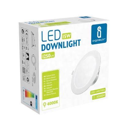 Aigostar - LED indbygningsspot til badeværelse LED/15W/230V 4000K IP44 pr. 14,5 cm hvid