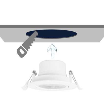 Aigostar - LED indbygningsspot LED/7W/230V 3000K Ø 8,5 cm varm hvid