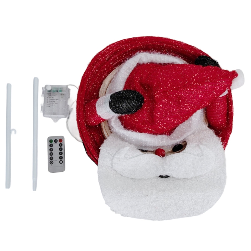 Aigostar - LED udendørs juledekoration 50xLED/3xAA 0,7m IP44 kold hvid Santa Claus