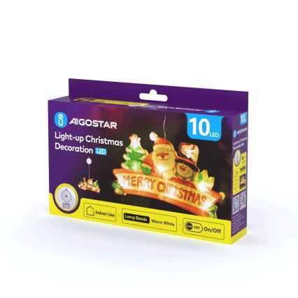 Aigostar - LED juledekoration 10xLED/3xAAA Glædelig jul 13 cm