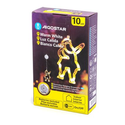 Aigostar - LED-juledekoration 10xLED/3xAAA Julemand 20 cm