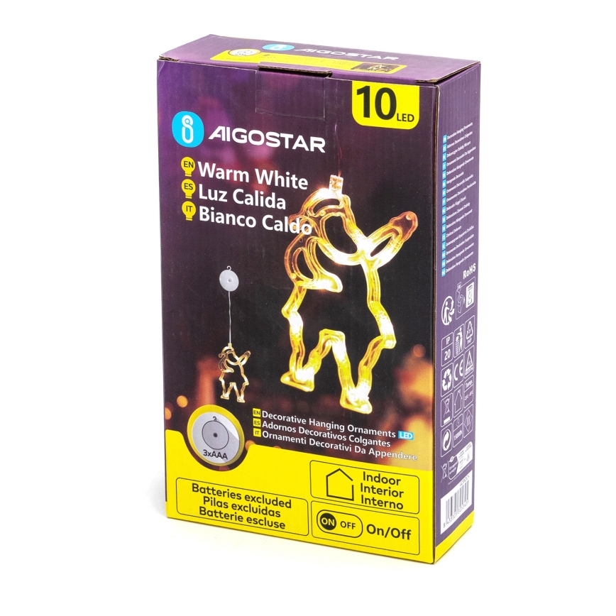 Aigostar - LED-juledekoration 10xLED/3xAAA Julemand 20 cm