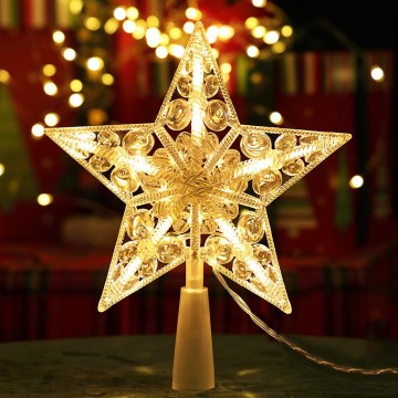 Aigostar - LED juledekoration 16xLED/3xAA varm hvid stjerne