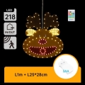 Aigostar - LED-juledekoration 218xLED/3xAA IP44 + fjernbetjent rensdyr 28 cm