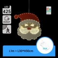 Aigostar - LED-juledekoration 425xLED/3xAA IP44 + fjernbetjening julemand 30 cm