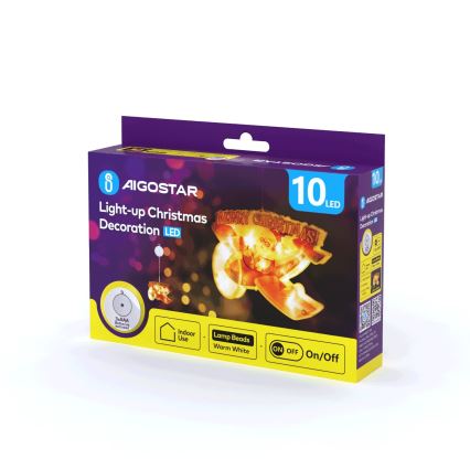 Aigostar - LED juledekoration LED/3xAAA Julefly 17 cm
