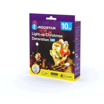 Aigostar - LED juledekoration LED/3xAAA Julemand på ski 23 cm