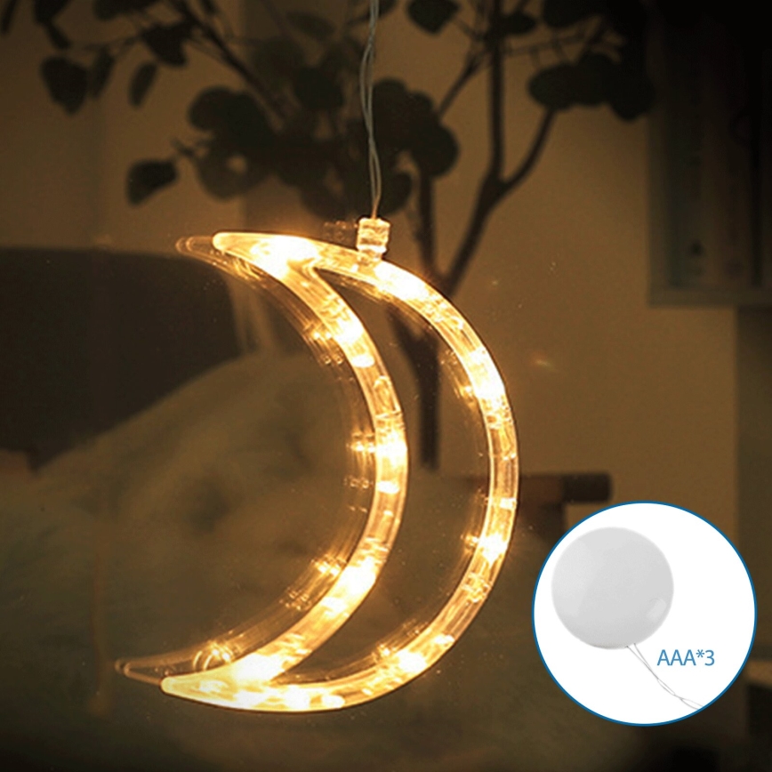Aigostar - LED juledekoration LED/3xAAA måne 18,5 cm