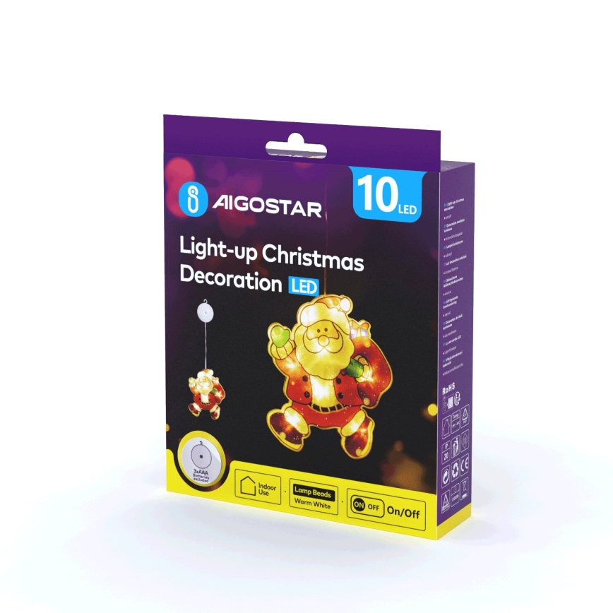 Aigostar - LED juledekoration LED/3xAAA Santa 20 cm