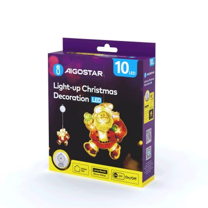 Aigostar - LED juledekoration LED/3xAAA Santa 20 cm