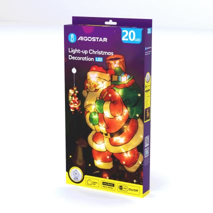 Aigostar - LED juledekoration LED/3xAAA Santa 45  cm
