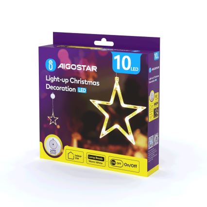 Aigostar - LED juledekoration LED/3xAAA stjerne 19 cm