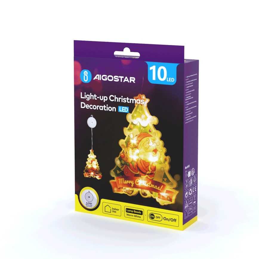Aigostar - LED juledekoration LED/3xAAA træ 15 cm
