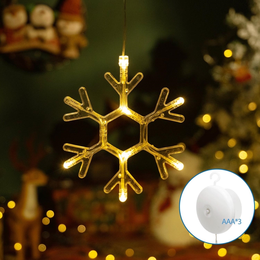 Aigostar - LED juledekoration LED/3xAAA varm hvid snefnug 19 cm