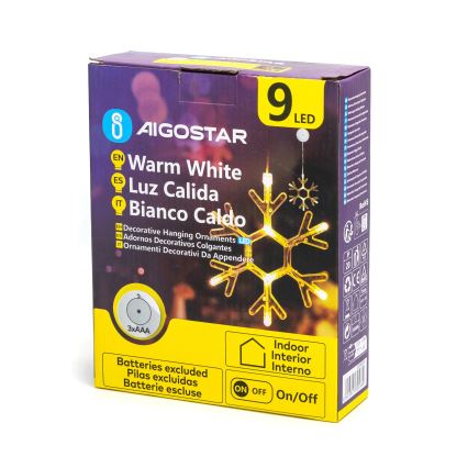 Aigostar - LED juledekoration LED/3xAAA varm hvid snefnug 19 cm