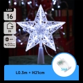 Aigostar - LED-juledekoration stjerne, 16xLED/3xAA, kølig hvid