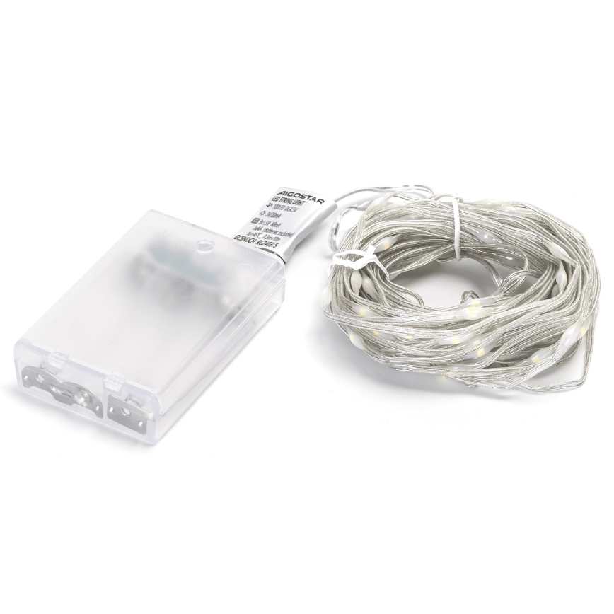 Aigostar - LED julekæde 100xLED/3xAA 10,3m kold hvid