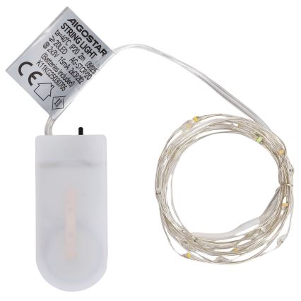Aigostar - LED julekæde 20xLED/2xCR2032 2m flerfarvet