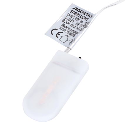 Aigostar - LED julekæde 20xLED/2xCR2032 2m flerfarvet
