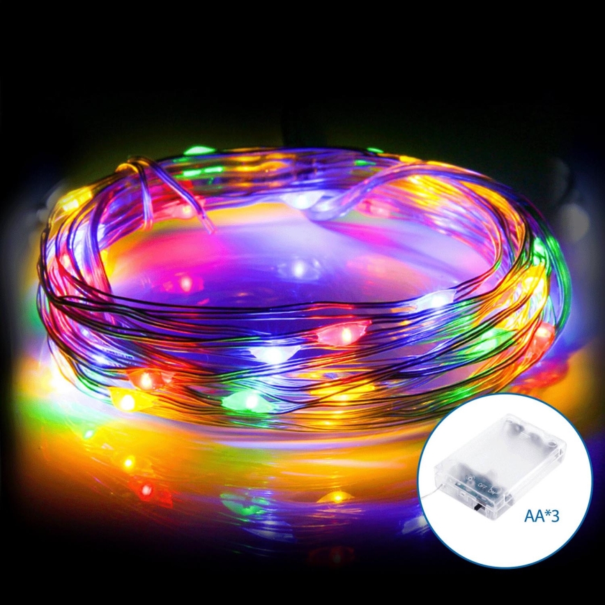 Aigostar - LED julekæde 20xLED/3xAA 2,3m flerfarvet