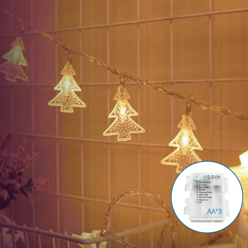 Aigostar - LED julekæde 20xLED/3xAA 3,3m træer