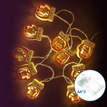 Aigostar - LED-julekæde 20xLED/3xAA 3m varm hvid handsker