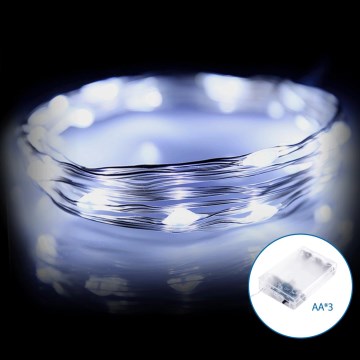 Aigostar - LED julekæde 50xLED/3xAA 5,3m kold hvid