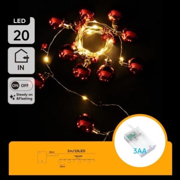 Aigostar - LED julelys 20xLED/3xAA 2m varm hvid