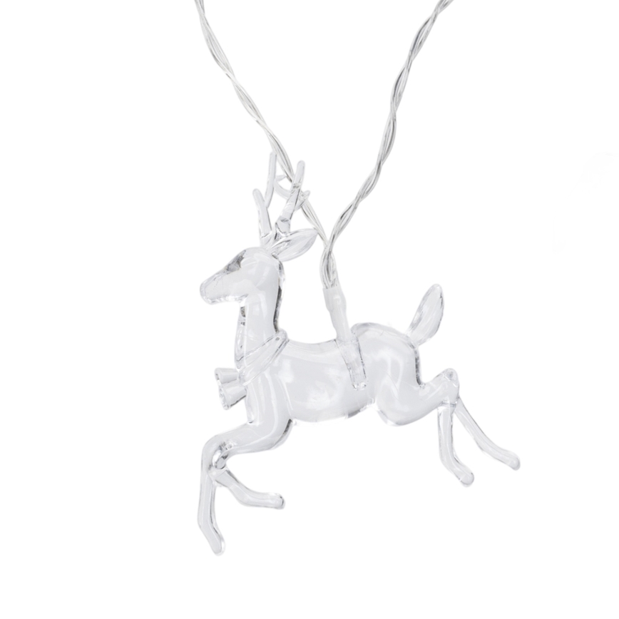 Aigostar - LED julelyskæde 10xLED/3xAA 1,5m varm hvid med hjortemotiv