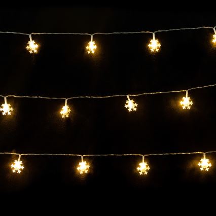Aigostar - LED-julelyskæde 10xLED/3xAA 1,5m varm hvid, snefnug
