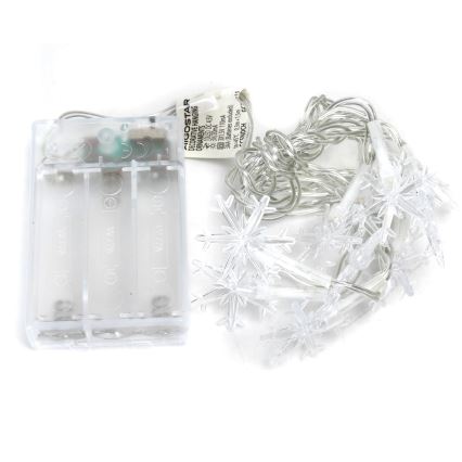 Aigostar - LED-julelyskæde 10xLED/3xAA 1,5m varm hvid, snefnug