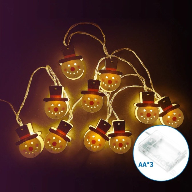 Aigostar - LED julelyskæde 10xLED/3xAA 1,5m varm hvid snemand