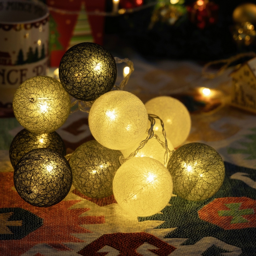 Aigostar - LED julelyskæde 10xLED/3xAA 2m varm hvid