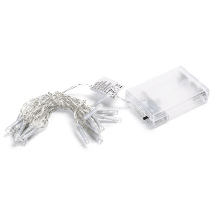 Aigostar - LED julelyskæde 20xLED/3xAA 2,3m kold hvid