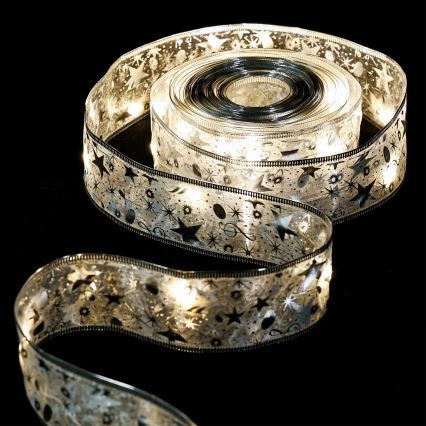 Aigostar - LED julelyskæde 20xLED/3xAA 2 m varm hvid sølv