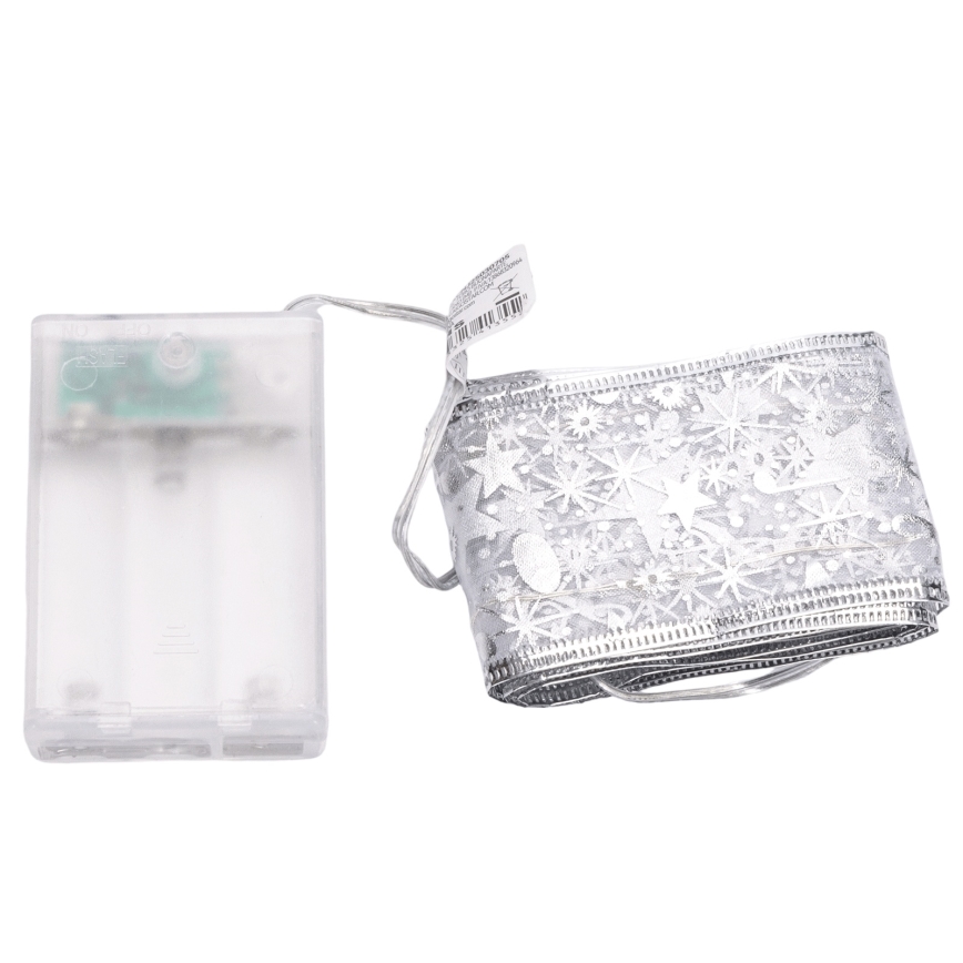 Aigostar - LED julelyskæde 20xLED/3xAA 2 m varm hvid sølv