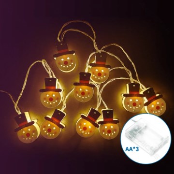 Aigostar - LED-julelyskæde 20xLED/3xAA 3 m varmhvid snemand