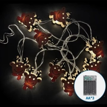 Aigostar - LED julelyskæde 20xLED/3xAA 3m varm hvid ren