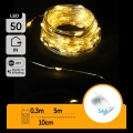 Aigostar - LED julelyskæde 50xLED/3xAA 5,3m varm hvid