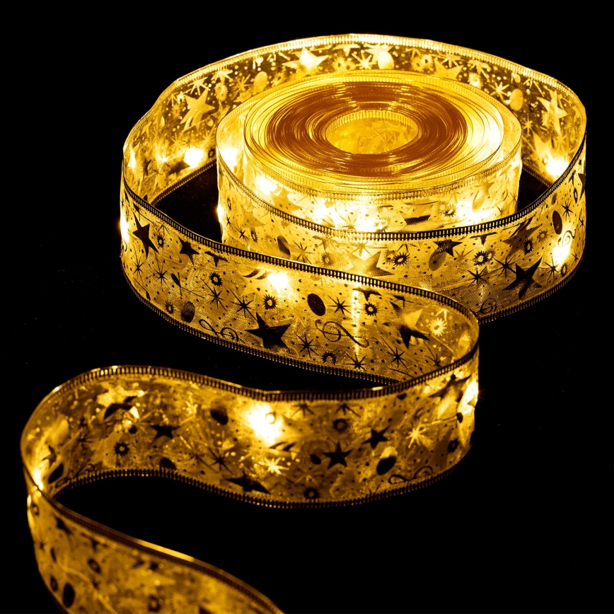 Aigostar - LED julelyskæde 50xLED/3xAA 5m varm hvid guld