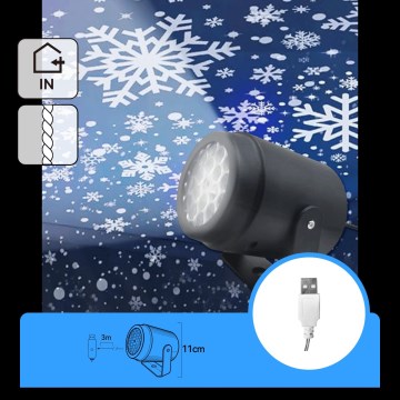 Aigostar - LED juleprojektor med snefnug LED/5W/230V kold hvid