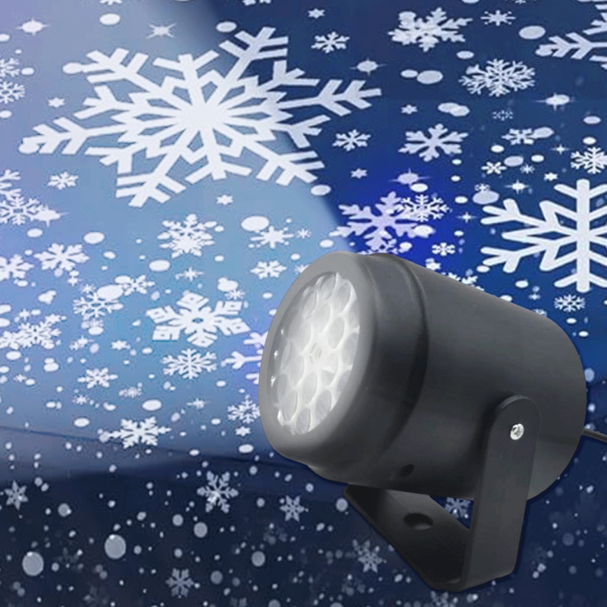 Aigostar - LED juleprojektor med snefnug LED/5W/230V kold hvid